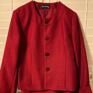 Red 2 piece skirt suit, size 14